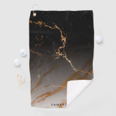 Zwart-witte marmer golfhanddoek (Insitu)