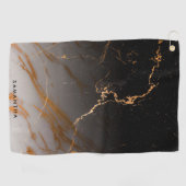 Zwart-witte marmer golfhanddoek (Horizontaal)