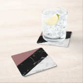 Zwart-witte marmer kartonnen onderzetters (Insitu)