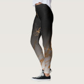 Zwart-witte marmer leggings (Links)