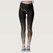 Zwart-witte marmer leggings (Voorkant)