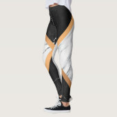 Zwart-witte marmer leggings (Links)
