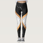 Zwart-witte marmer leggings (Voorkant)