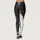 Zwart-witte marmer leggings (Achterkant)