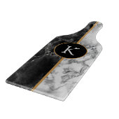 Zwart-witte marmer - Letter toevoegen - Jaar Snijplank (Hoek)