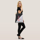 Zwart-witte marmer met Anchor Tote Bag (Op model)