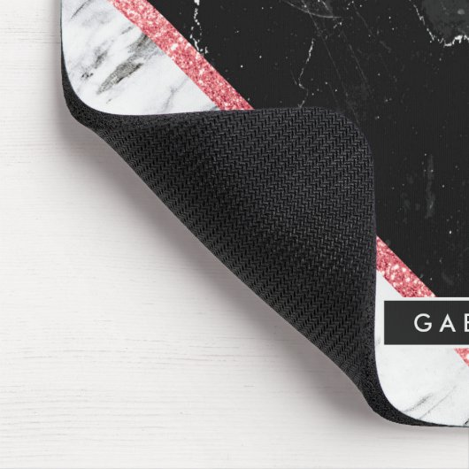 Zwart-witte marmer muismat (Hoek)