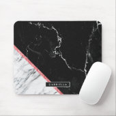 Zwart-witte marmer muismat (Met muis)