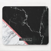 Zwart-witte marmer muismat (Voorkant)