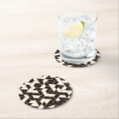 Zwart-witte marmer ronde kartonnen onderzetter (Insitu)