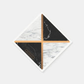 Zwart-witte marmer servet (Hoek)