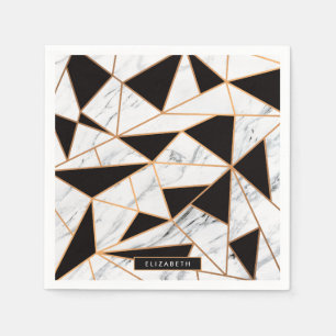 Zwart-witte marmer servet