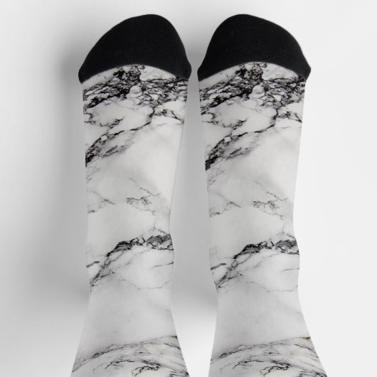 Zwart-witte marmer sokken (Top)