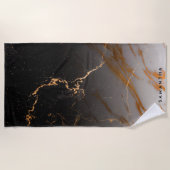 Zwart-witte marmer strandlaken (Voorkant)