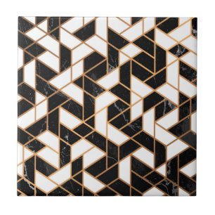 Zwart-witte marmer tegeltje