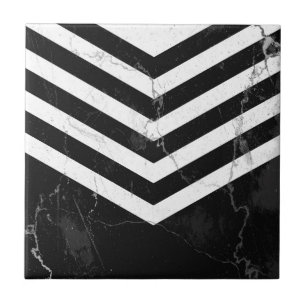 Zwart-witte marmer tegeltje