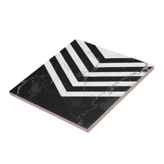 Zwart-witte marmer tegeltje (Zijkant)