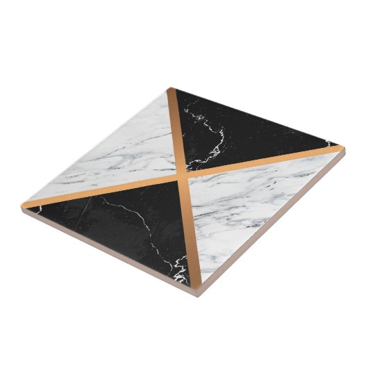 Zwart-witte marmer tegeltje (Zijkant)