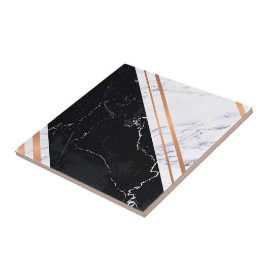 Zwart-witte marmer tegeltje (Zijkant)