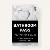 Zwart-witte marmer terug naar school badge (Achterkant)