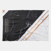 Zwart-witte marmer theedoek (Horizontaal)