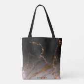 Zwart-witte marmer tote bag (Achterkant)