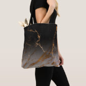Zwart-witte marmer tote bag (Dichtbij)