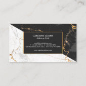 Zwart-witte marmer visitekaartje (Achterkant)