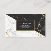 Zwart-witte marmer visitekaartje (Voorkant)