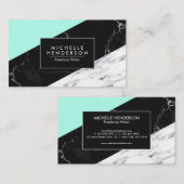 Zwart-witte marmer visitekaartje (Voorkant / Achterkant)