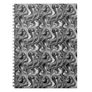 Zwart Witte Marmer Werveling Monochroom Abstract Notitieboek