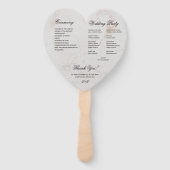 Zwart Witte Marmeren Hart Elegant Trouwprogramma Handwaaier (Achterkant)