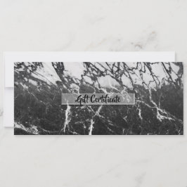 Zwart & Witte Marmeren Modern Glam Cadeaubon Kaart