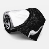 Zwart-witte marmering stropdas (Opgerold)