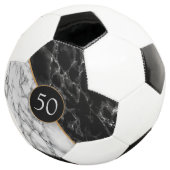 Zwart-witte marmersteen - voeg uw leeftijd toe / j voetbal (Drie kwart)