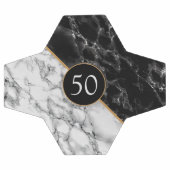 Zwart-witte marmersteen - voeg uw leeftijd toe / j voetbal (Enkel)