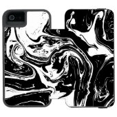 Zwart-witte marmerstijl iPhone 6-draagtas Incipio iPhone Portemonnee Hoesje (Agenda Open)