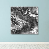 Zwart-witte marmervochtige kunst canvas afdruk (Insitu (Houten vloer))