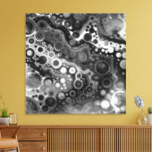 Zwart-witte marmervochtige kunst canvas afdruk (Insitu (Woonkamer))