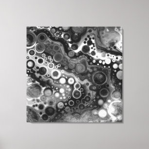 Zwart-witte marmervochtige kunst canvas afdruk