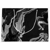 Zwart-witte marmervochtige kunst groot cadeauzakje (Voorkant)