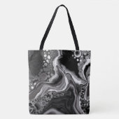 Zwart-witte marmervochtige kunst tote bag (Voorkant)