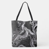 Zwart-witte marmervochtige kunst tote bag (Achterkant)