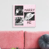 Zwart-witte marry Ik Couple's fotokunst Canvas Afdruk (Insitu (Woonkamer))