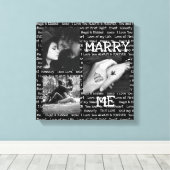 Zwart-witte marry Ik Couple's fotokunst Canvas Afdruk (Insitu (Houten vloer))
