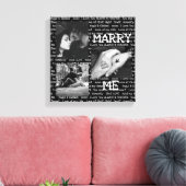 Zwart-witte marry Ik Couple's fotokunst Canvas Afdruk (Insitu (Woonkamer))