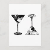 Zwart-witte MartinisPop Art Briefkaart (Voorkant)