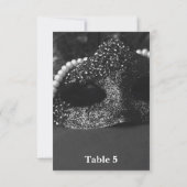 Zwart & Witte Masquerade Masker Parels Tafelnummer (Achterkant)