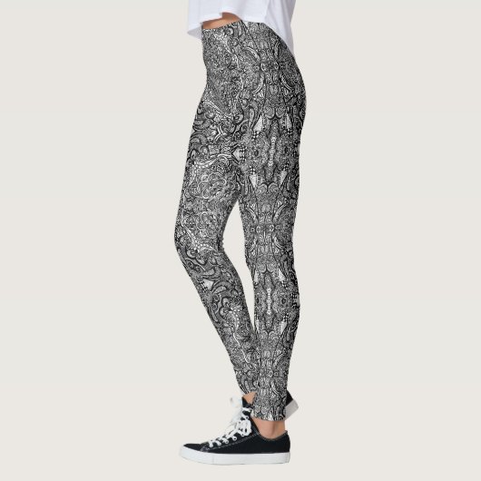Zwart & Witte Medaillon Leggings (Links)
