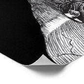 Zwart-witte  medische anatomische hoofdnek poster (Hoek)